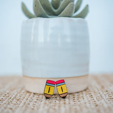 Load image into Gallery viewer, Hand Painted Wood Earrings