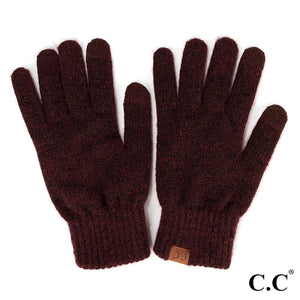 C.C. Heather Knit Plain Smart Touch Gloves