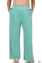 Load image into Gallery viewer, Zenana Teal Pigment Dye Lounge Pants with Pockets
