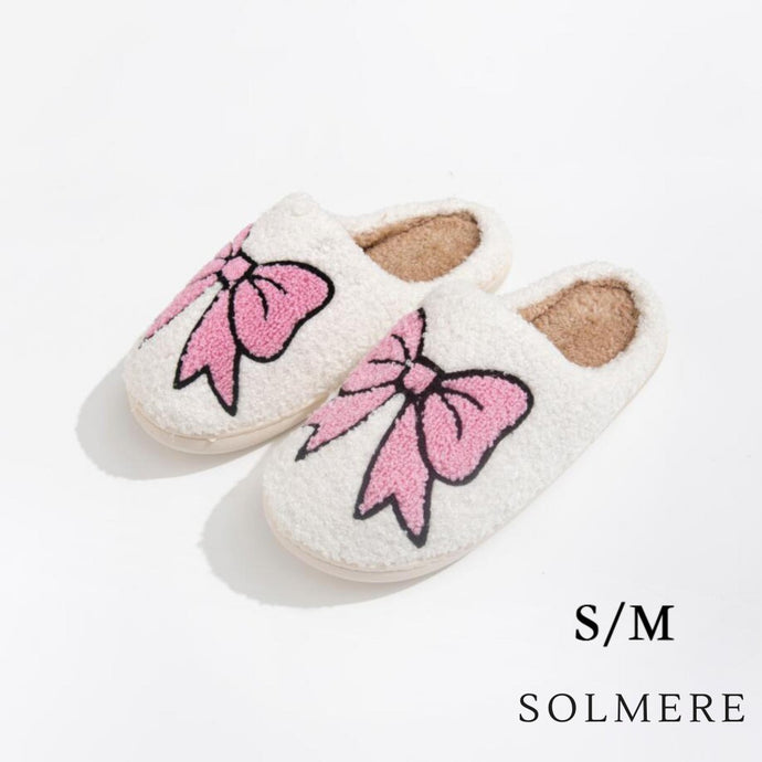 Pink Bow Slide on Slippers