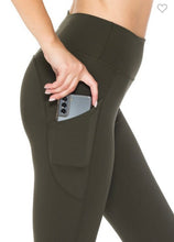 Load image into Gallery viewer, Leggings Depot Solid Olive Leggings w/ Pockets
