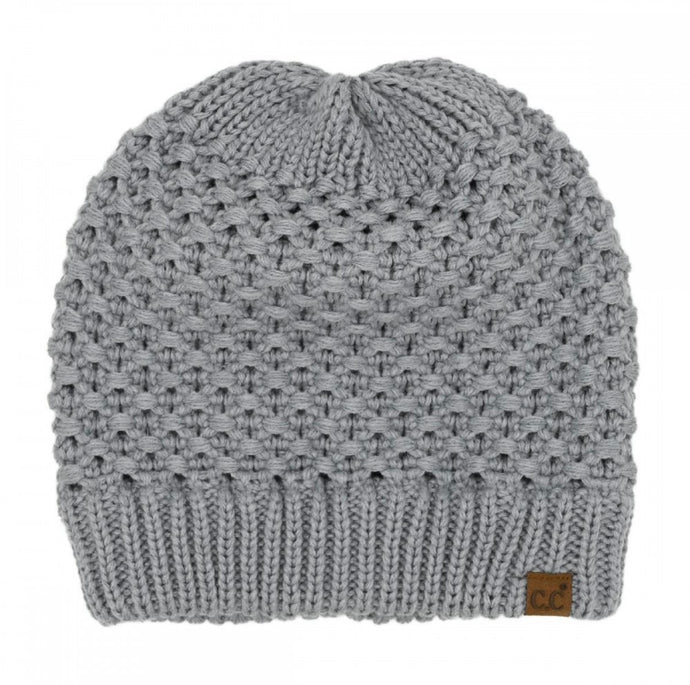 Grey C.C. Cross Cell Knit Beanie