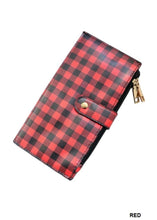 Load image into Gallery viewer, Checkered Slim Credit Card Zipper Wallet
