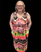 Load image into Gallery viewer, White Birch Coral/Green Tie Dye Maxi Dress
