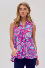 Load image into Gallery viewer, Dear Scarlett Pink Paisley Wrinkle Free Tank
