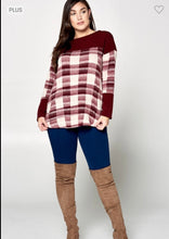 Load image into Gallery viewer, Emerald Burgundy Plaid Button Back Top
