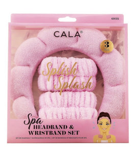 Pink Spa Headband and Wristband Set