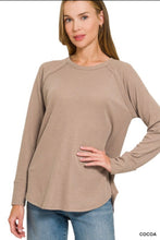 Load image into Gallery viewer, Zenana Cocoa Baby Waffle Long Sleeve Top
