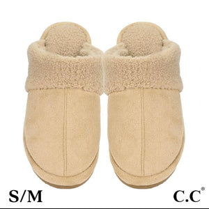 C.C. Faux Suede Sherpa Slippers