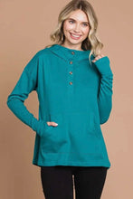Load image into Gallery viewer, Lotus Green Hoodie with Buttons
