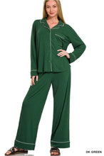 Load image into Gallery viewer, Zenana Dk Green Pajama Set
