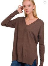 Load image into Gallery viewer, Mahogany Zenana Front Seam Viscose Sweater
