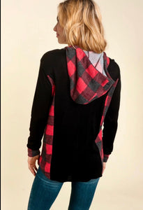 Haptics Black/Red Plaid Brushed Pullover Hoodie