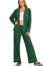 Load image into Gallery viewer, Zenana Dk Green Pajama Set
