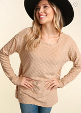 Load image into Gallery viewer, Haptics Taupe Checker Sweater Top
