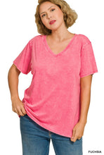 Load image into Gallery viewer, Zenana Washed Short Sleeve V-neck Top
