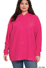 Load image into Gallery viewer, Zenana Hot Pink Brushed Melange Hacci Hoodie
