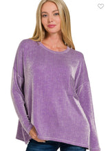 Load image into Gallery viewer, Zenana Violet Ribbed Striped Long Sleeve Top
