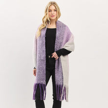 Load image into Gallery viewer, Fuzzy Knit Stripe Scarf with Tassel
