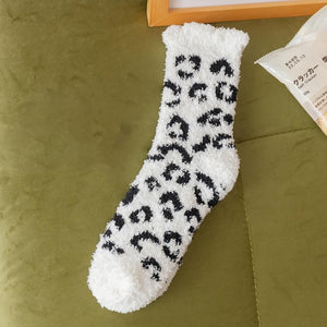 Soft Plush Cheetah Print Socks