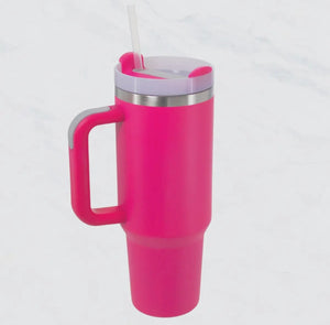 Fuchsia 40 oz. Stainless Steel and Silicon Tumbler