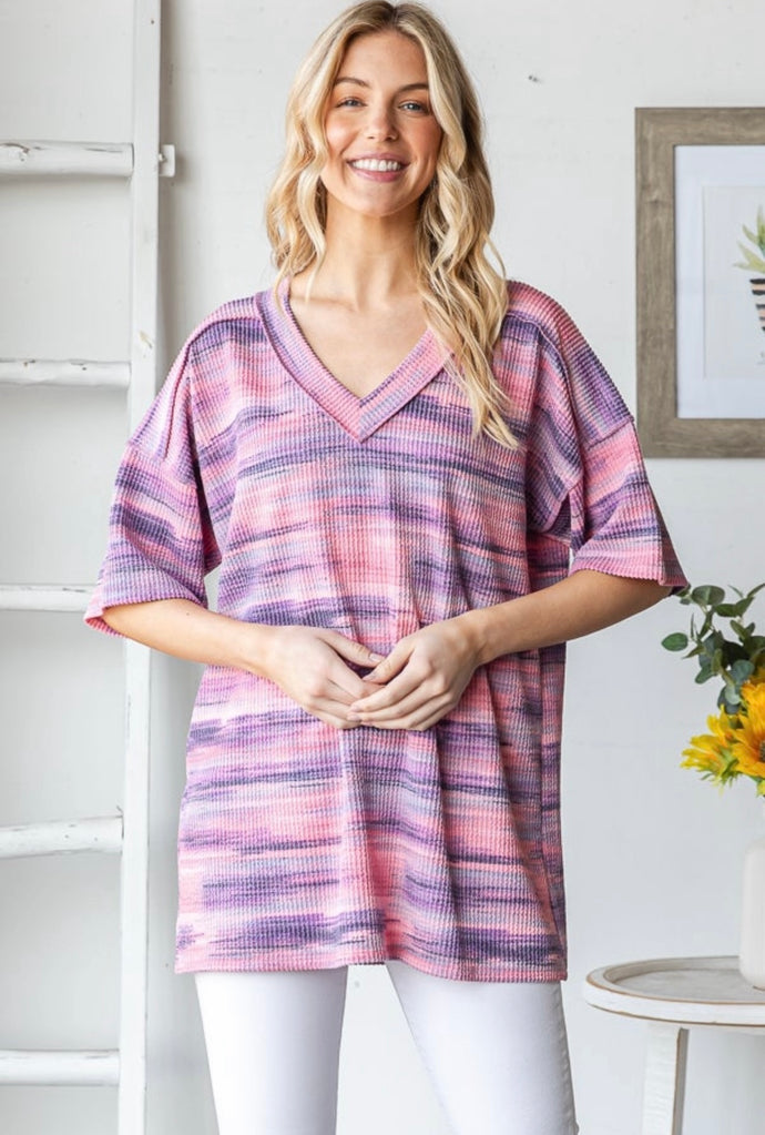 Heimish Mauve Multi Half Sleeve Top