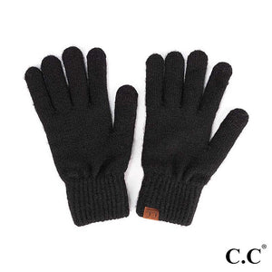 C.C. Heather Knit Plain Smart Touch Gloves