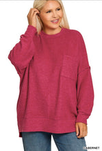 Load image into Gallery viewer, Zenana Cabernet Brushed Melange Oversized Sweater
