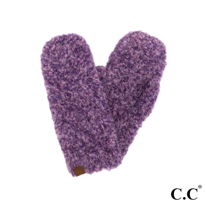 C.C. Purple Boucle Mittens