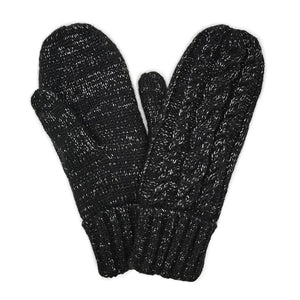 Cable Knit Sherpa Lined Mittens