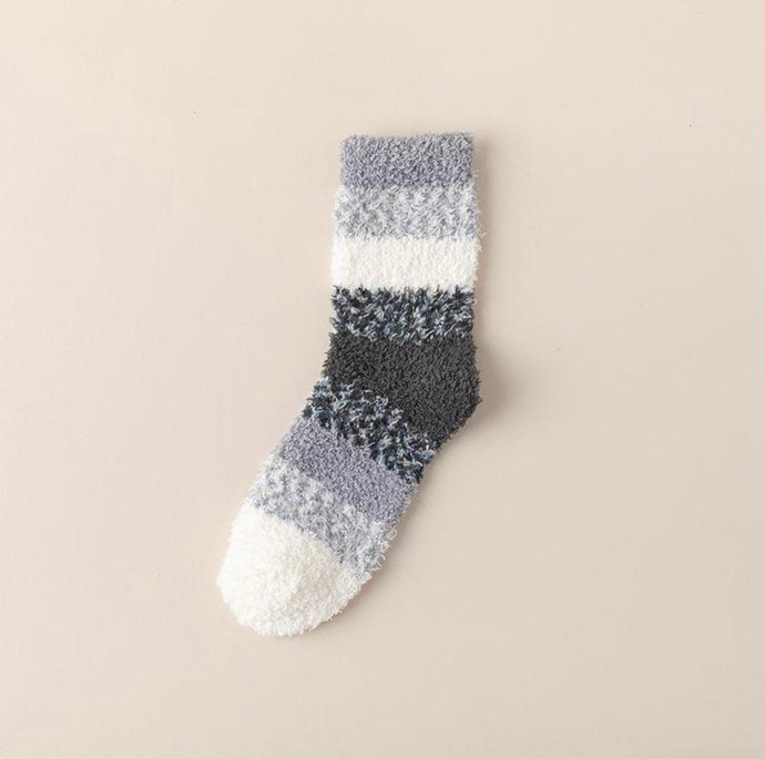 Soft Plush Knit Stripe Socks