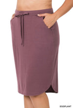Load image into Gallery viewer, Zenana Eggplant Tulip Hem Skirt with Side Pockets

