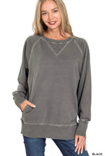 Load image into Gallery viewer, Zenana Black French Terry Pullover
