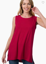 Load image into Gallery viewer, Zenana Burgundy Sleeveless Round Top
