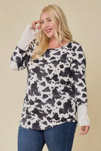 Load image into Gallery viewer, Lovely Melody Cow Print Long Sleeve Top
