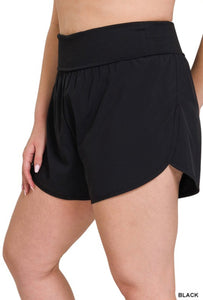 Zenana Black High Waisted Running Shorts