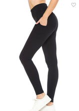 Load image into Gallery viewer, Leggings Depot Solid Black Leggings w/ Pockets
