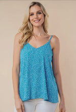 Load image into Gallery viewer, White Birch Turquoise Print Cami Tank
