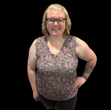 Load image into Gallery viewer, Heimish Charcoal Floral Sleeveless V-neck Top
