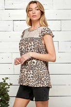 Load image into Gallery viewer, Leopard Lace Top with Ruffle Sleeve
