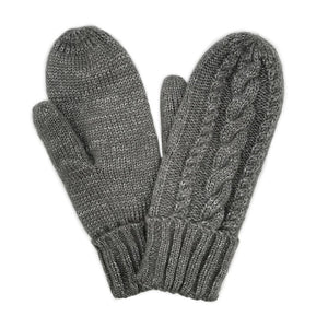 Cable Knit Sherpa Lined Mittens