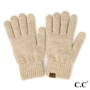 C.C. Heather Knit Plain Smart Touch Gloves