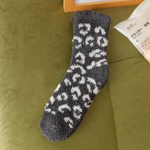 Soft Plush Cheetah Print Socks