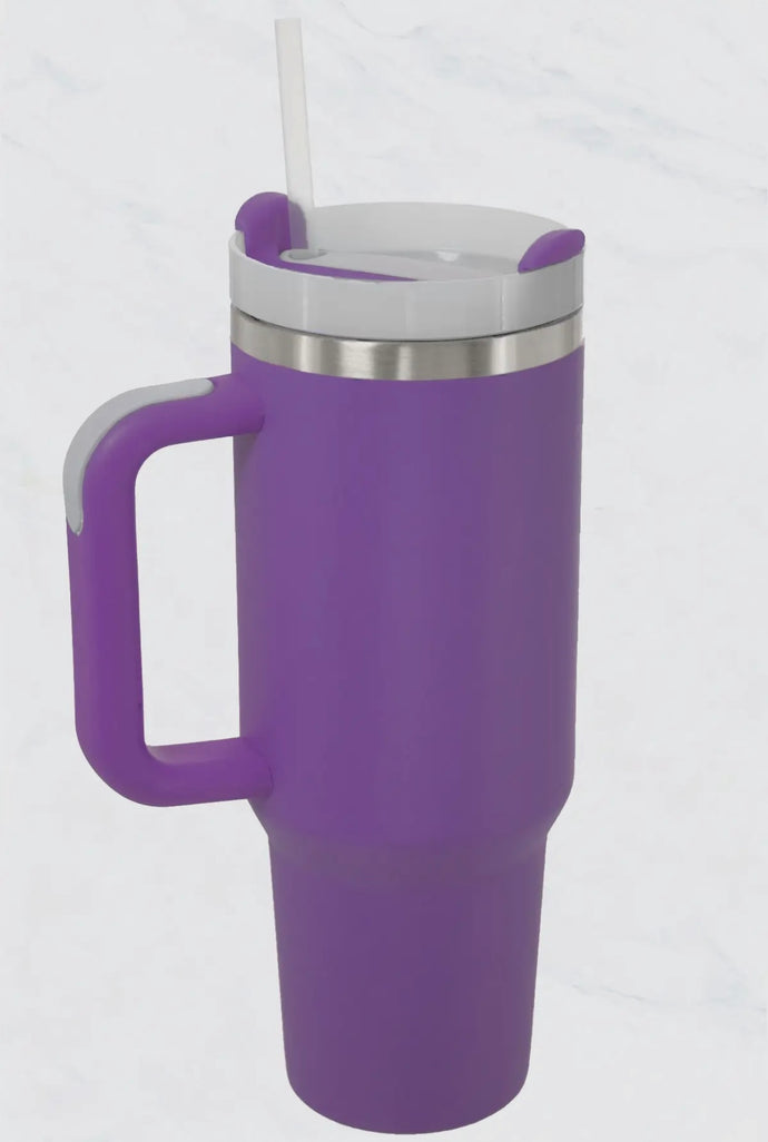 Purple 40 oz. Stainless Steel and Silicon Tumbler