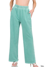 Load image into Gallery viewer, Zenana Teal Pigment Dye Lounge Pants with Pockets
