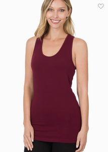 Zenana Cotton/Spandex Racerback Tank