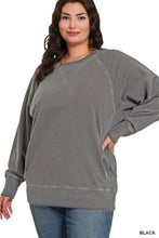 Load image into Gallery viewer, Zenana Black French Terry Pullover
