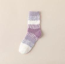 Load image into Gallery viewer, Soft Plush Knit Stripe Socks
