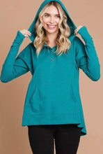 Load image into Gallery viewer, Lotus Green Hoodie with Buttons
