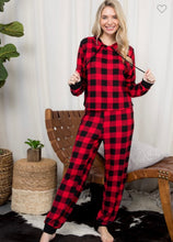 Load image into Gallery viewer, E Luna Red/Black Plaid Jogging Set
